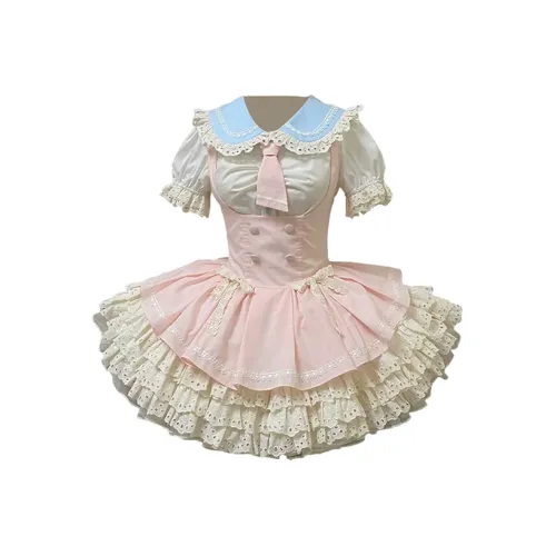 COVT Lolita Fashion Women's Apricot Pink Princess Dress
