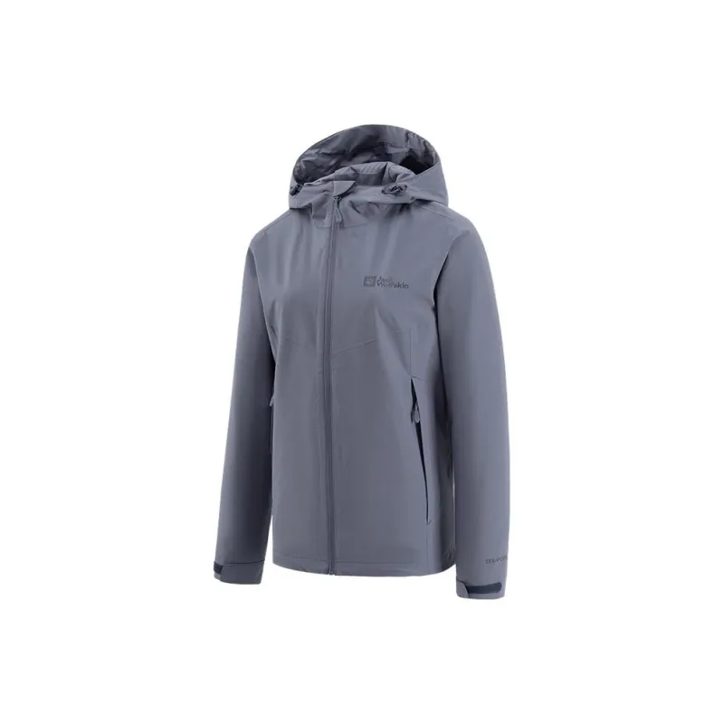 Jack Wolfskin Solid Color Logo Hooded Windbreaker Jacket Women's-6