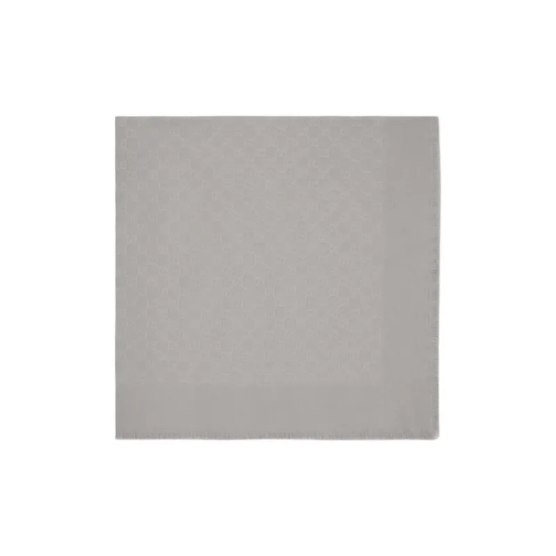 GUCCI Silk, Wool Silk Scarves Unisex Light Gray-0