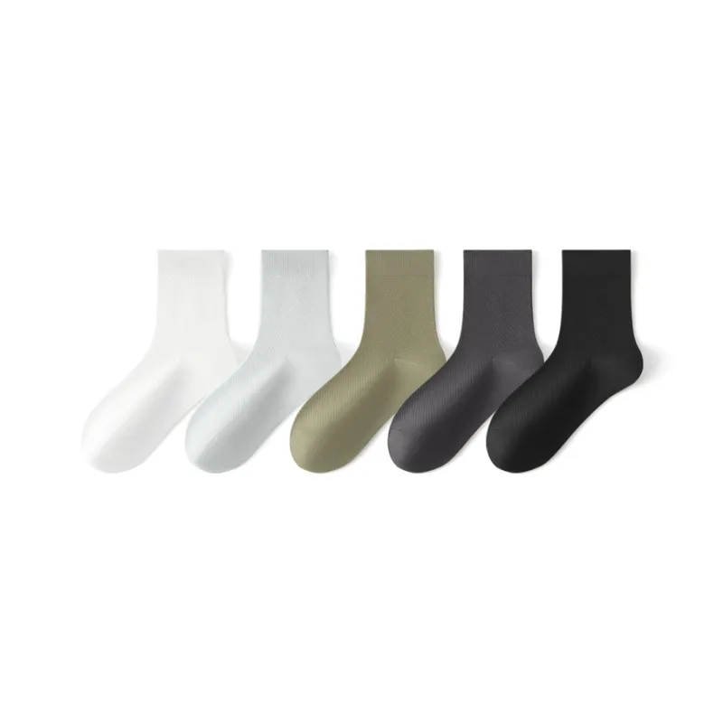 SHIWAJI Mid Calf Socks Men's 5 Pack-6
