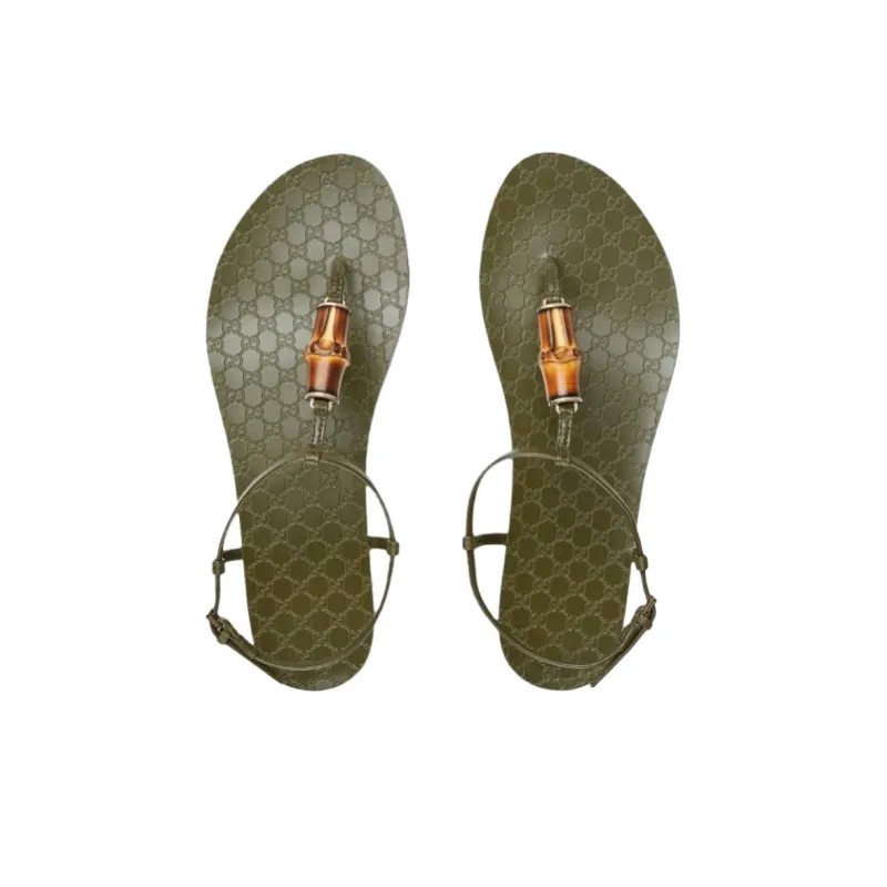 GUCCI One Strap Sandals Women's Dark Green-3