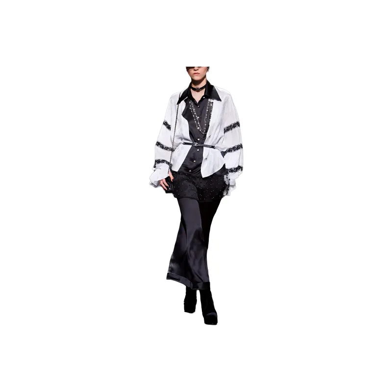 CHANEL 24 New Fall And Winter Arrivals Shirt Women's Black White-0