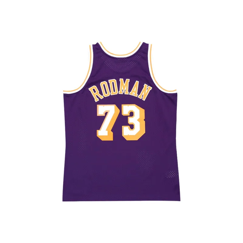 Mitchell & Ness x NBA SWINGMAN Fan Edition Dennnis Rodman Basketball Jersey Unisex Lakers Purple-1