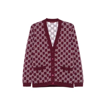 GUCCI Reversible Gg Jacquard Button Up Cardigan