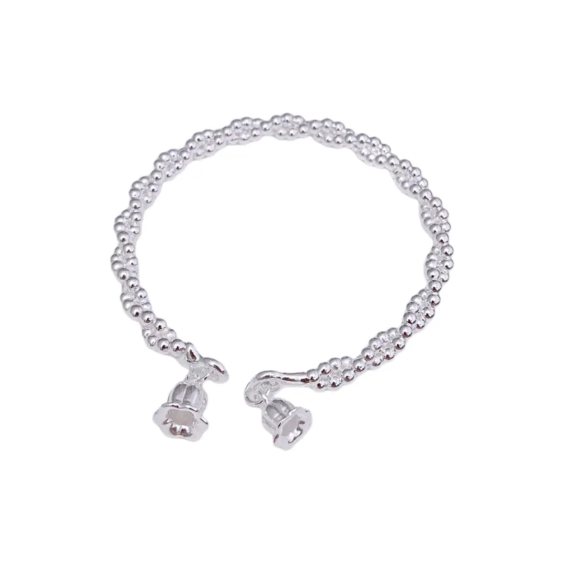 HAOYINFANG 999 Fine Silver Bangles Women's-0