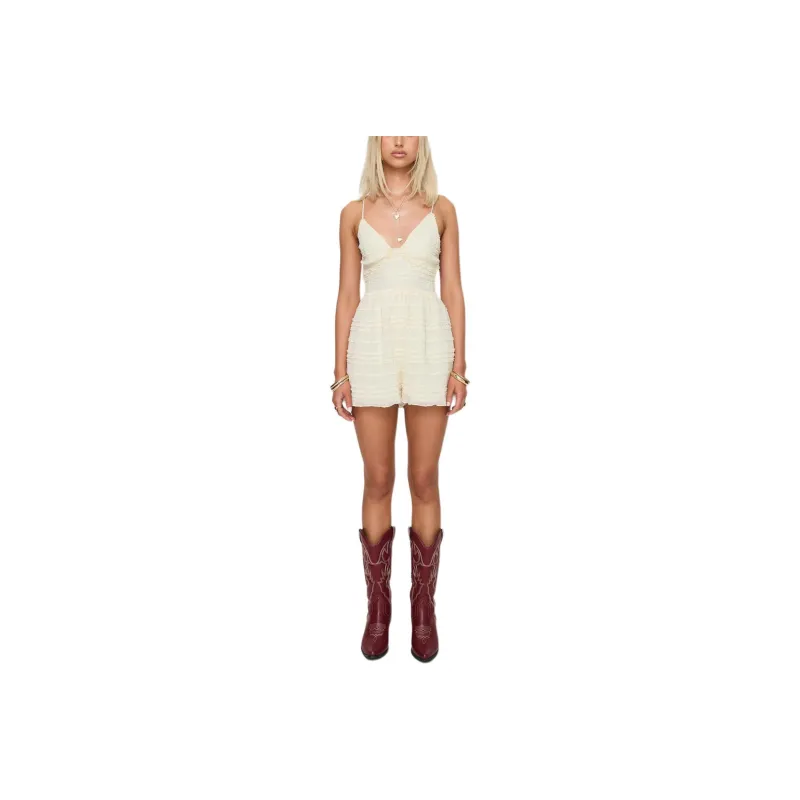 PRINCESS POLLY PYPER ROMPER Bodysuits Women's CREAM/Cream-0