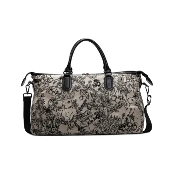 OUZIHUANG Nylon Handbag Travel Bag Women's Black/Coffee