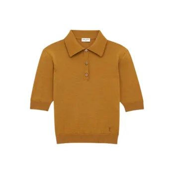 SAINT LAURENT Cassandre Short-Sleeved Polo Shirt