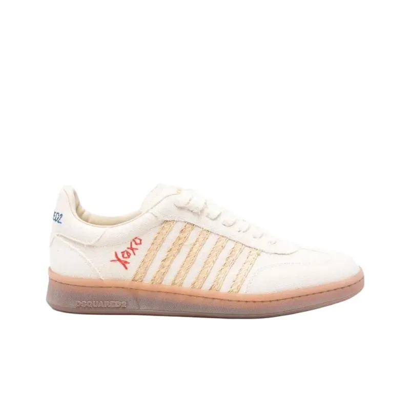 DSQUARED 2 Boxer Low Top Canvas Shoes Men's Beige-1
