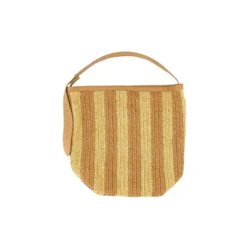 ALYSI Straw One Shoulder Handbag Women's Metallic