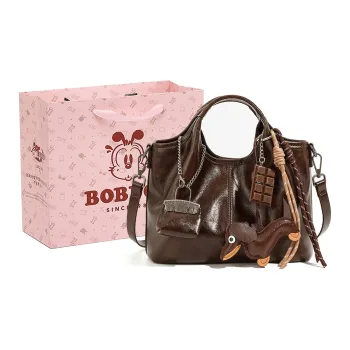 BOBDOG PU Basket Bag, Shoulder Bag, Crossbody Bag, Handbag Women's Coffee/Black