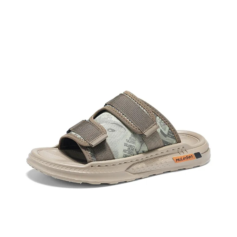 Mulinsen PVC Polyvinyl Chloride Stitching Cushioning Slide Slippers Men's-5