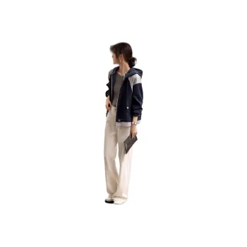 XWI Jacket Women's Navy Blue & Beige Gray