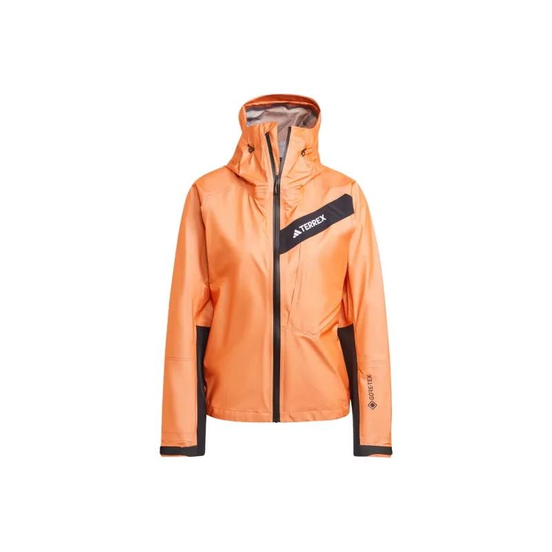 Adidas Terrex Techrock Light Gore-Tex Active Rain Jacket Jackets Coats Women's Semi-Impact Orange-0