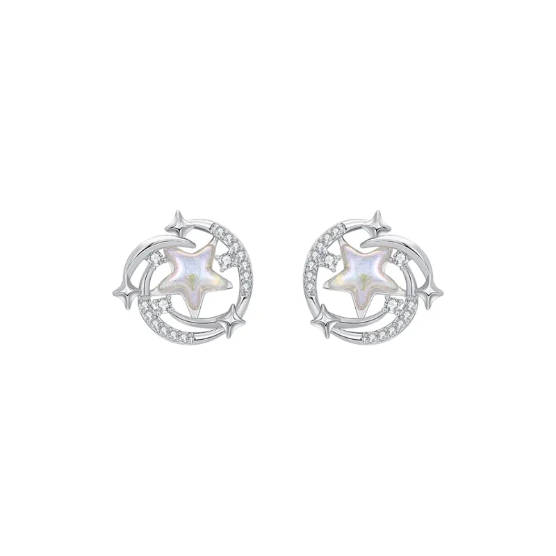 Lady Go S925 Silver Stud Earrings Women's-0