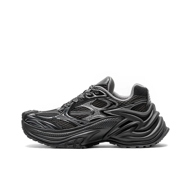 OGR Cushioning, Breathable, Height Increasing Low Top Casual Running Shoes Unisex Black OG BLACK-0