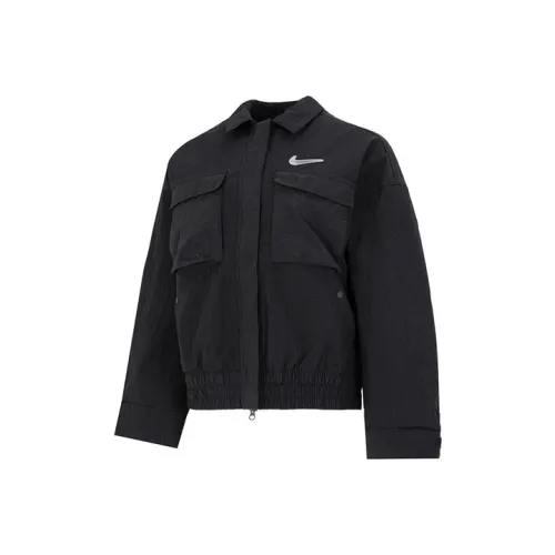 Nike Sportswear Swoosh Women's Logo Print Long Sleeve Jacket Black