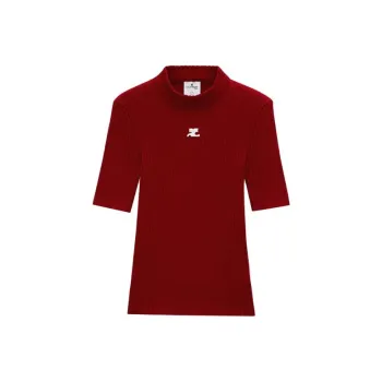 COURREGES Reedition Knit Short Sleeve Jumper 'Red'