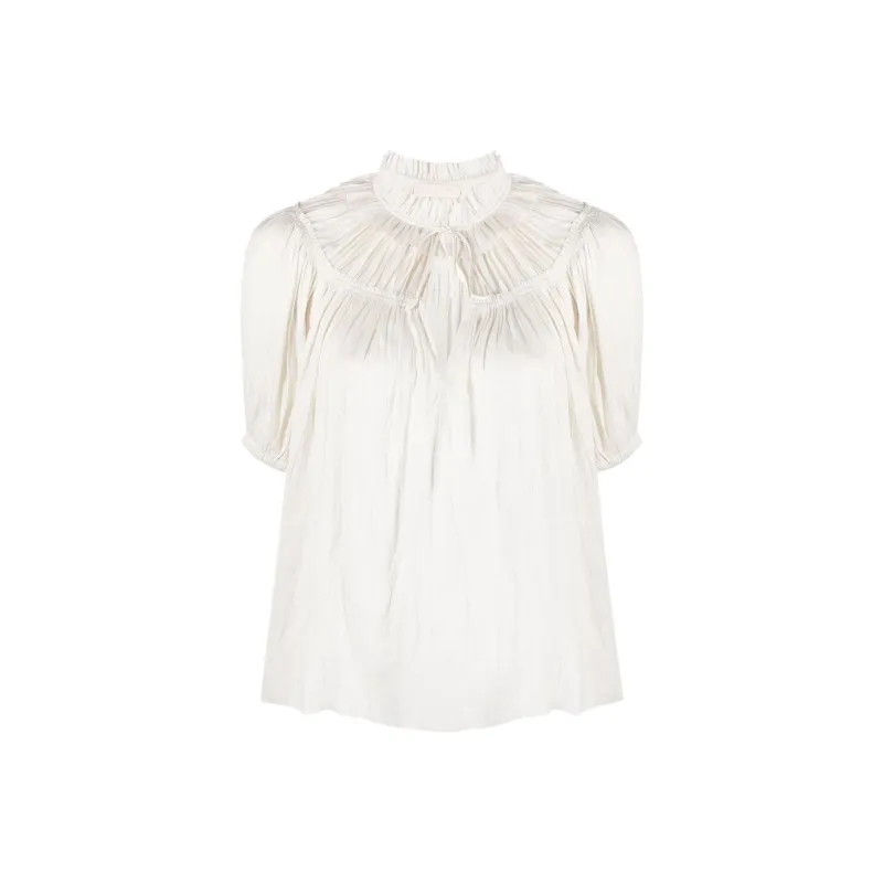 Ulla Johnson Eleni Puff-sleeves Plissé Top-3