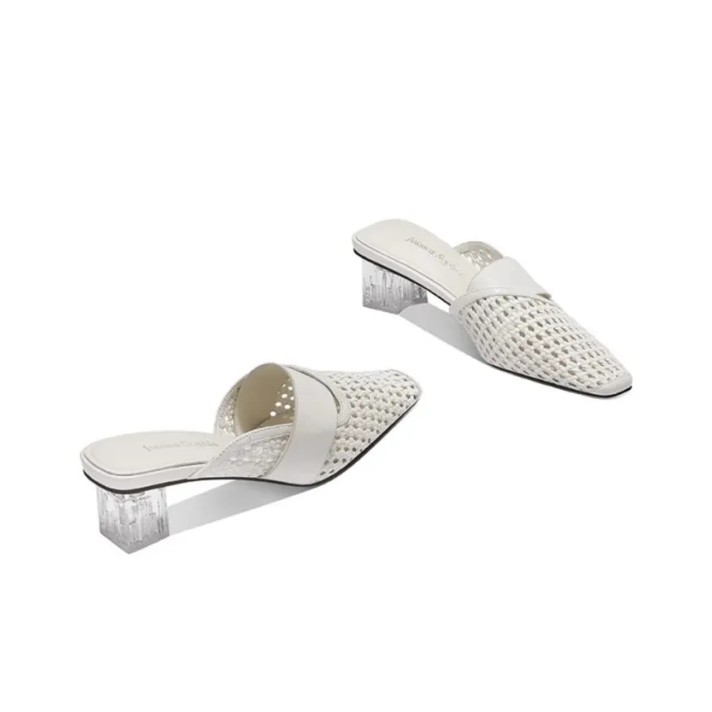 JESSICA SOPHIA Rubber Sole Cut Out Abrasion Resistant Slip Resistant Closed Toe Slippers Women's-6