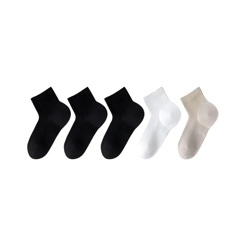 H YXIANG Mid Calf Socks Women's 5 Pack-19