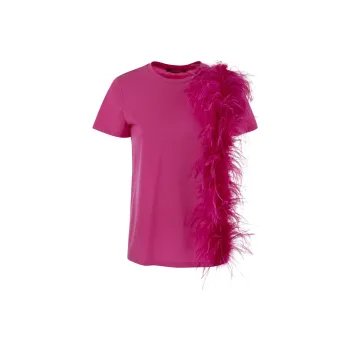 MaxMara Studio Feather Detailed Crewneck T-Shirt