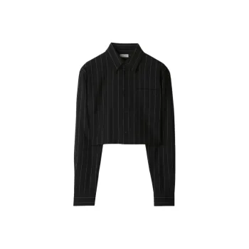 Burberry Button Up Striped Cropped Shirt