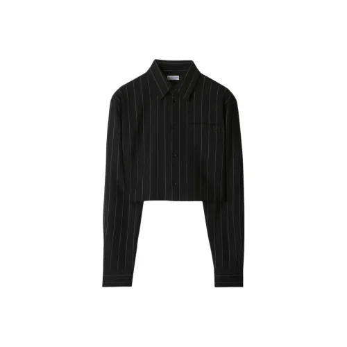 Burberry Button Up Striped Cropped Shirt