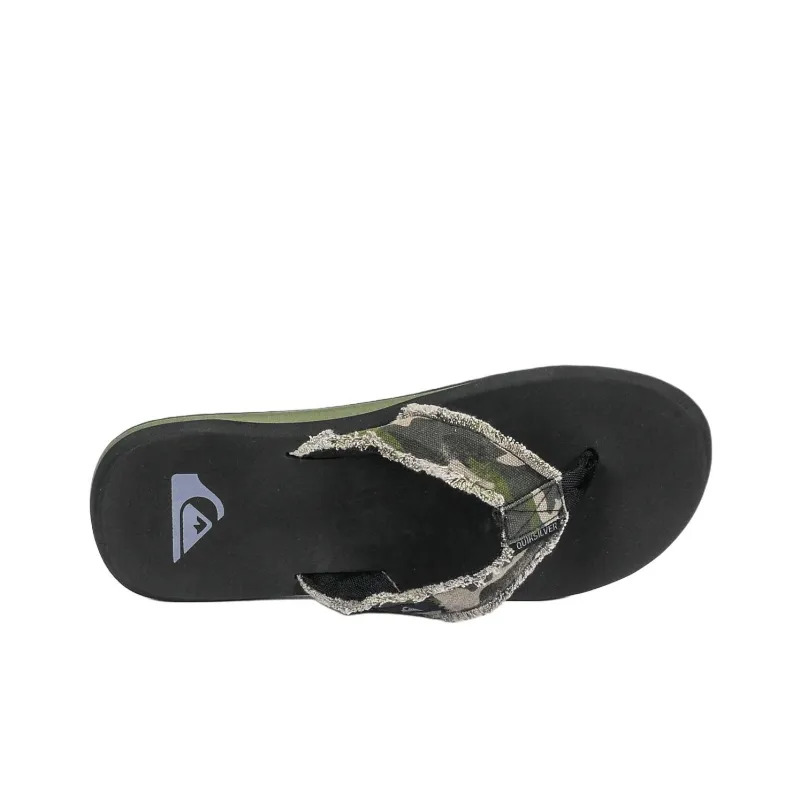 Quiksilver Abrasion Resistant Flip Flops Men's Brown Green-5
