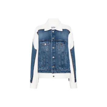 Jean Paul Gaultier Contrast Panel Denim Jacket 'Vintage Blue/White'