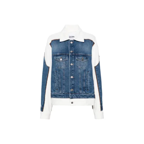 Jean Paul Gaultier Contrast Panel Denim Jacket 'Vintage Blue/White'