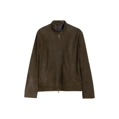 ’S MAX MARA Jene Collection Suede Biker Jacket Jackets Coats Women's Green
