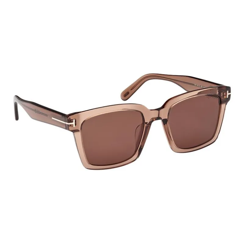 TF Plate Frame Square Sunglasses Unisex Brown-2