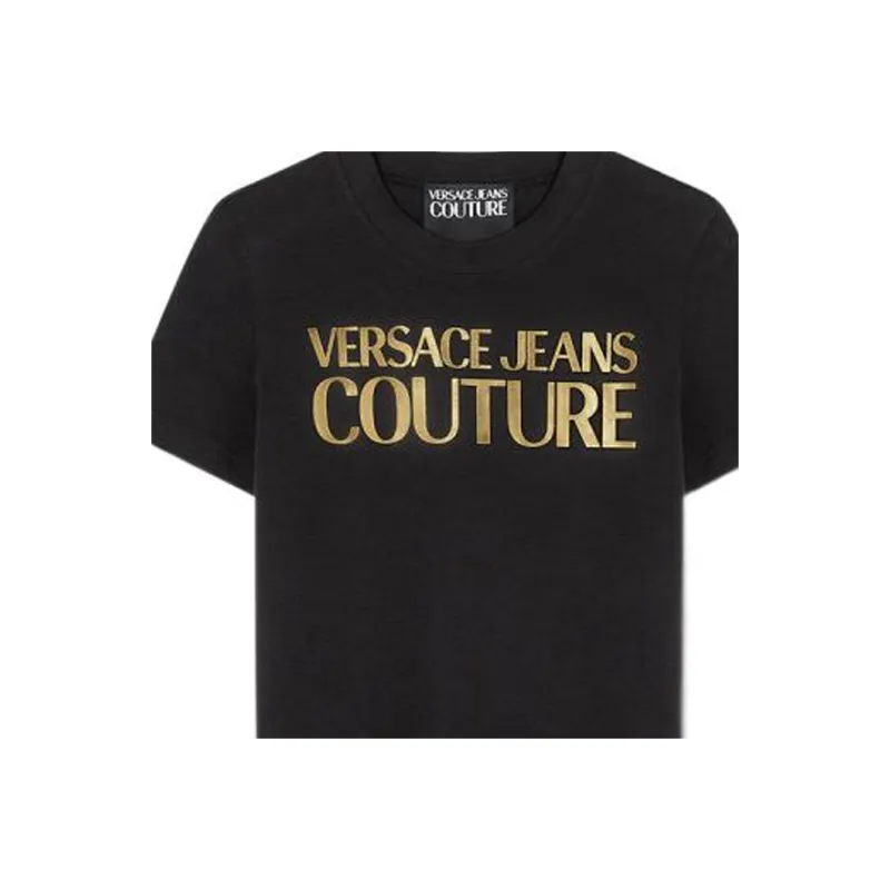 VERSACE JEANS COUTURE Glittery-logo Cotton T-shirt-4