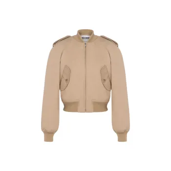 MOSCHINO Raglan-sleeve Cropped Bomber Jacket