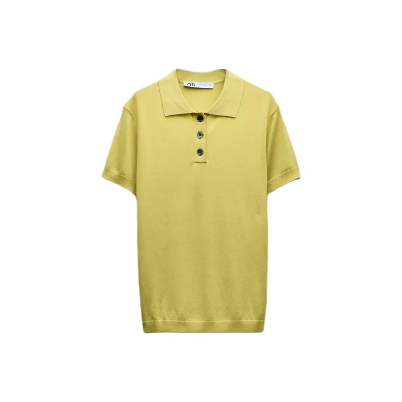 ZARA Polo Shirts Women's Lime-0