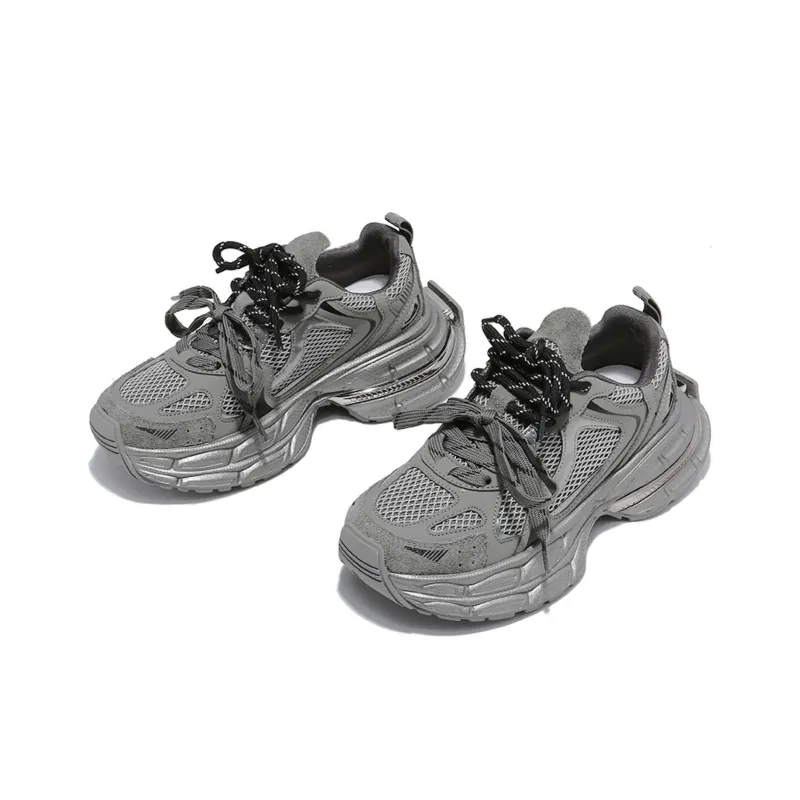 ALI THE FOX Breathable And Lightweight Low Top Chunky Sneakers Women's Space Gray-3