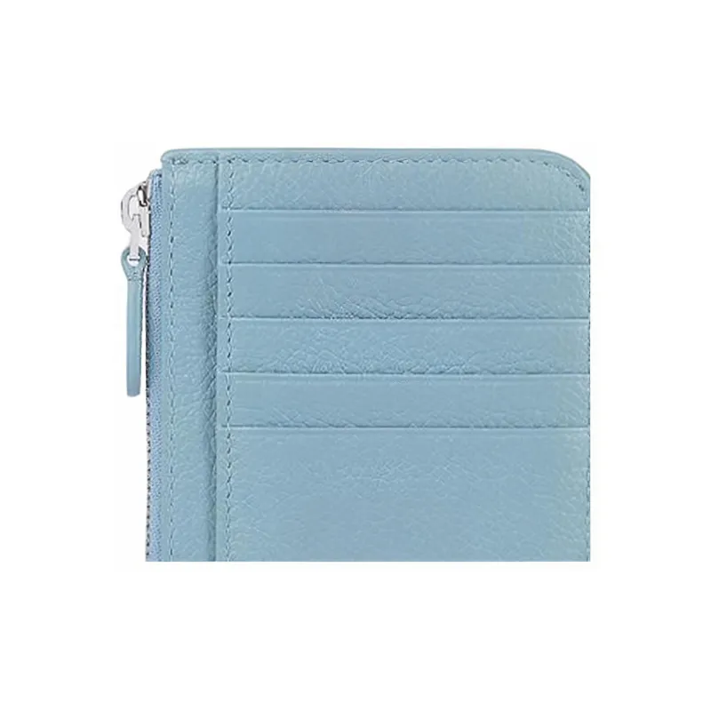 Balenciaga ESSENTIAL Cow Leather Card Clip Zero Wallet Regular Women's Blue-3
