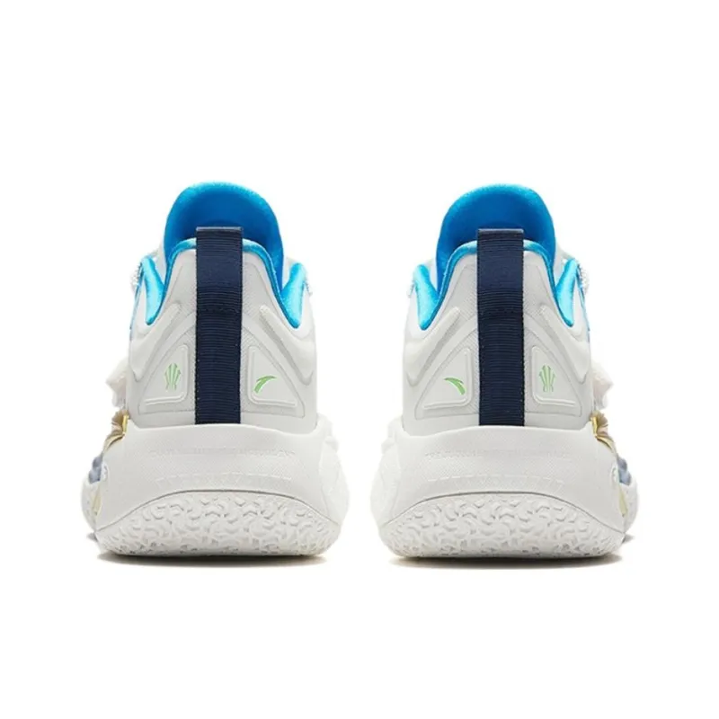 Anta KAI 1 Anti Slip Wear Resistant Low Top Basketball Shoes Men's White Blue-4