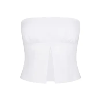 Khy SS24 DROP 007 Poplin Tube Top Strapless Top Women's White/White