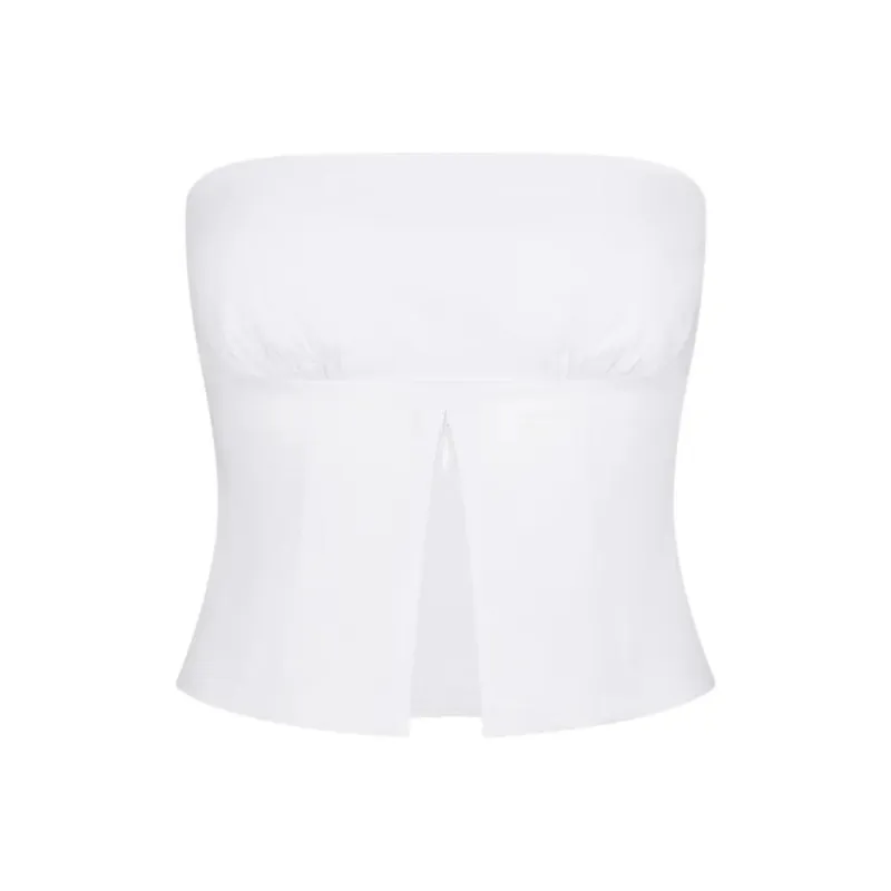 Khy SS24 DROP 007 Poplin Tube Top Strapless Top Women's White/White-0