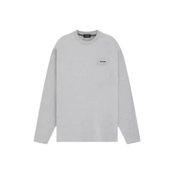 WE11DONE Drop Shoulder Sleeve T Shirt Unisex Gray