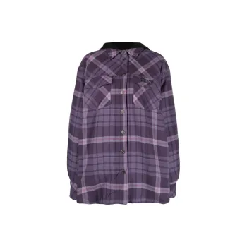 Rotate Hooded Flannel Shirt Jacket
