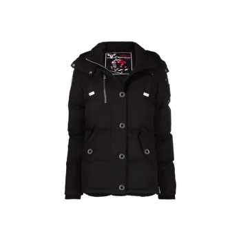 Moose Knuckles FW21 Solid Color Detachable Hood Down Jacket Women's Black