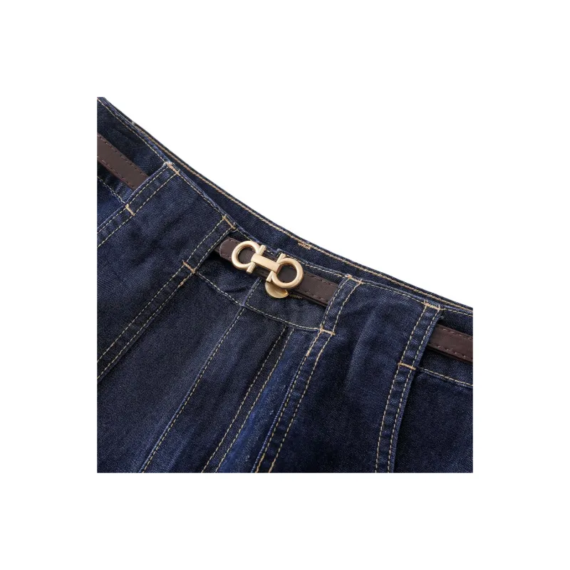 IHIMI Denim Shorts Women's Navy Blue-1