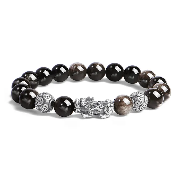 YINXIANGMOU Obsidian Bracelets Men's-0