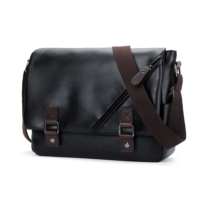 GEERDUN PU Shoulder Bag Unisex Black-1