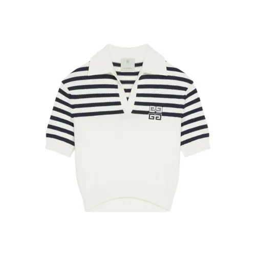 Givenchy Cropped Polo Sweater 'White/Navy'