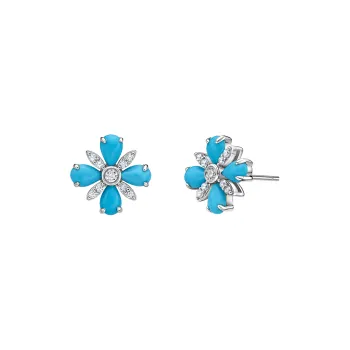 ME LUXE Turquoise Stud Earrings, Farewell To Water Retrograde Women's