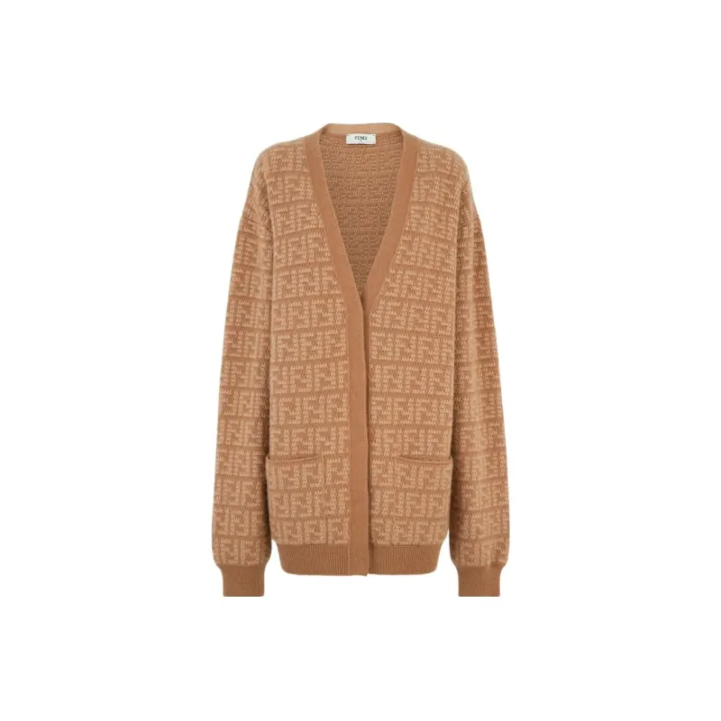 FENDI FW23 Knitwear Women's Brown-0